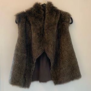 Velvet Dark Brown Faux Fur Vest